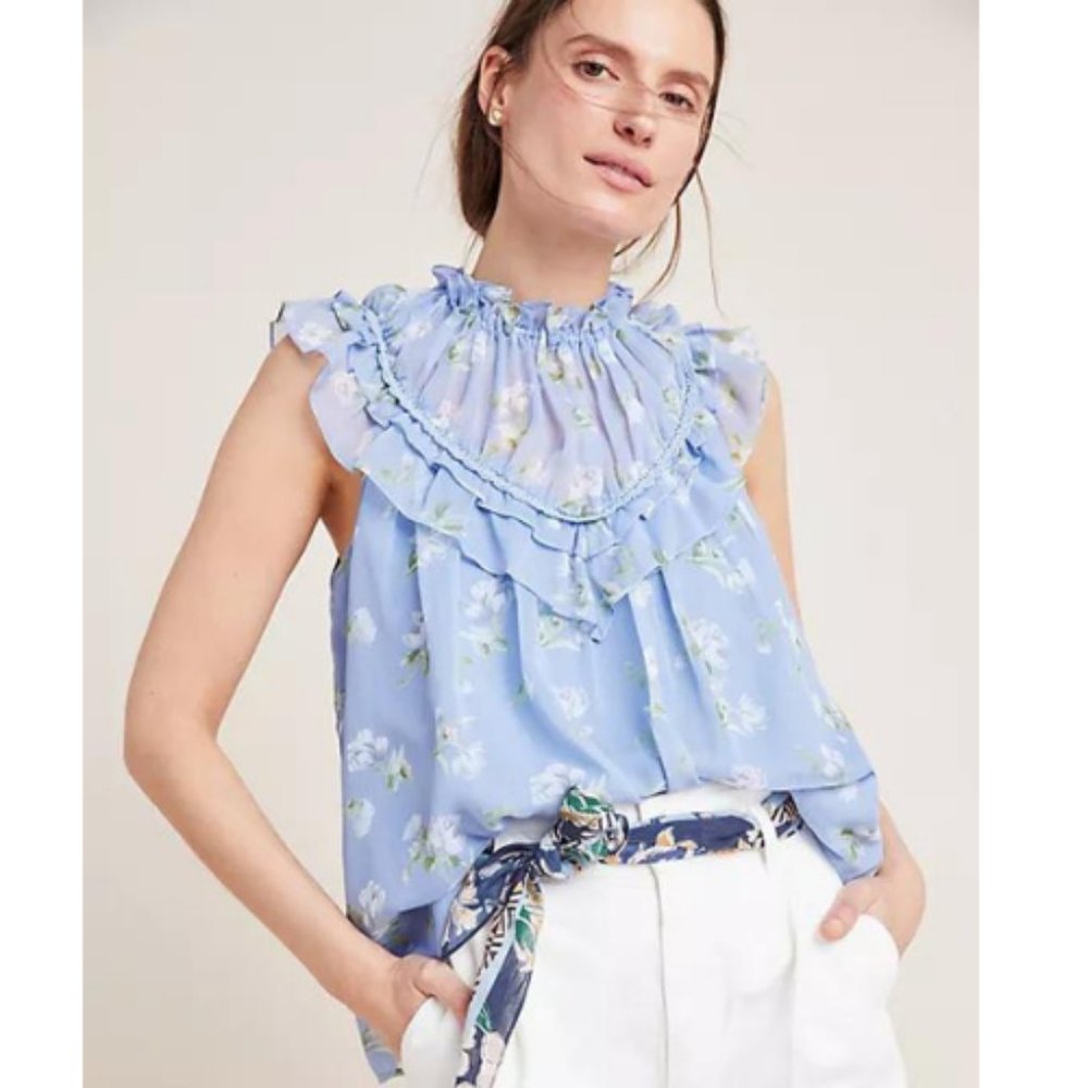 Ranna Gill by Anthropologie Lavendar Fields Blouse